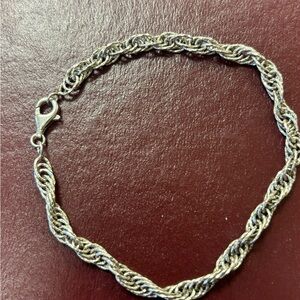 Elegant Silver twisted Rope Chain Bracelet.